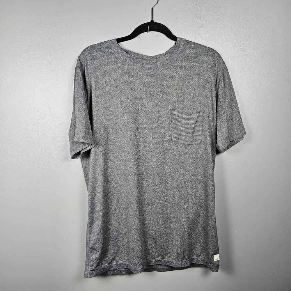 Vuori Mens L Tradewind Performance Training Pocket Tee‎ Athleisure Heather Gray